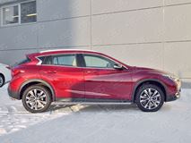 Пороги труба 75х42 овал с проступью для Infiniti QX30 2016
