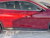Пороги труба 75х42 овал с проступью для Infiniti QX30 2016