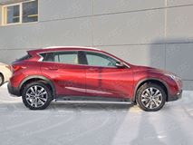 Пороги труба D42 С листом (Лист нерж, проф. нерж)(Вариант3) для Infiniti QX30 2016