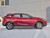 Пороги труба D42 С листом (Лист алюм, проф.сталь)(Вариант2) для Infiniti QX30 2016