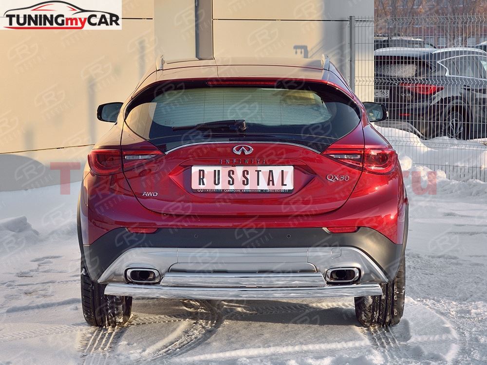Защита заднего бампера D75х42 дуга-D75х42 дуга для Infiniti QX30 2016