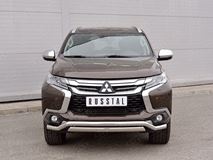 Защита переднего бампера D63 волна-75х42 дуга для Mitsubishi Pajero Sport 2016