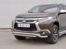 Защита переднего бампера D63 волна-75х42 дуга для Mitsubishi Pajero Sport 2016