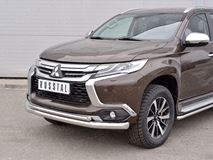 Защита переднего бампера D76 секция-D42 дуга для Mitsubishi Pajero Sport 2016