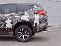 Защита заднего бампера D63 с листом (Лист нерж, проф. нерж)(вариант 3) для Mitsubishi Pajero Sport 2016