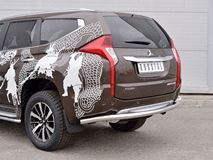Защита заднего бампера D63 секции для Mitsubishi Pajero Sport 2016