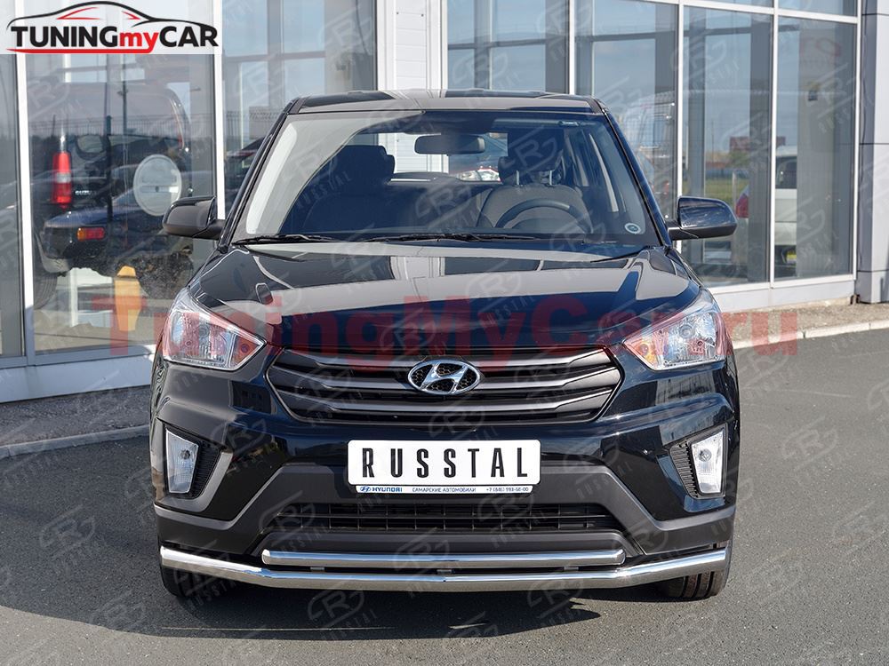 Защита переднего бампера D63 секция-D42 дуга для Hyundai Creta 2016-