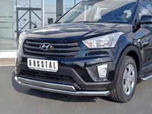 Защита переднего бампера D63 секция-75х42 дуга для Hyundai Creta 2016-