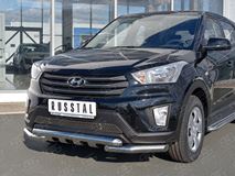 Защита переднего бампера D63 дуга-D63 уголки+клыки для Hyundai Creta 2016-