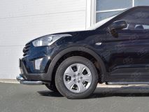 Защита переднего бампера D63 дуга-D63 уголки+клыки для Hyundai Creta 2016-