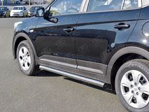 Пороги труба D63 секции (вариант 2) для Hyundai Creta 2016-