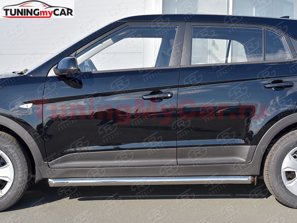 Пороги труба D63 секции (вариант 1) для Hyundai Creta 2016-