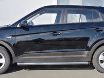 Пороги труба D63 секции (вариант 1) для Hyundai Creta 2016-