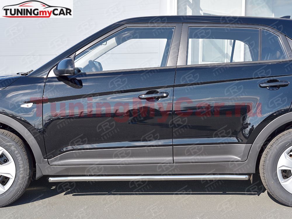 Пороги труба D42 секции (вариант 1) для Hyundai Creta 2016-
