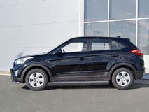 Пороги труба 120х60 овал с проступью для Hyundai Creta 2016-