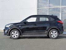 Пороги труба D42 С листом (Лист алюм, проф.сталь)(Вариант2) для Hyundai Creta 2016-