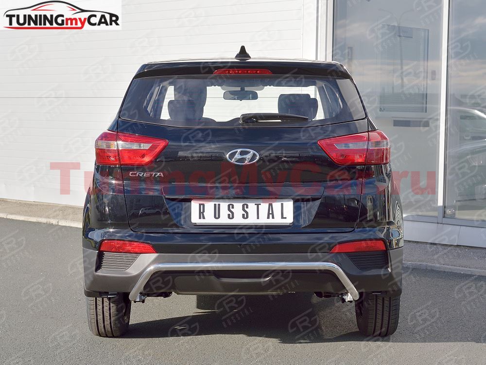 Защита заднего бампера D42 волна под машину для Hyundai Creta 2016-