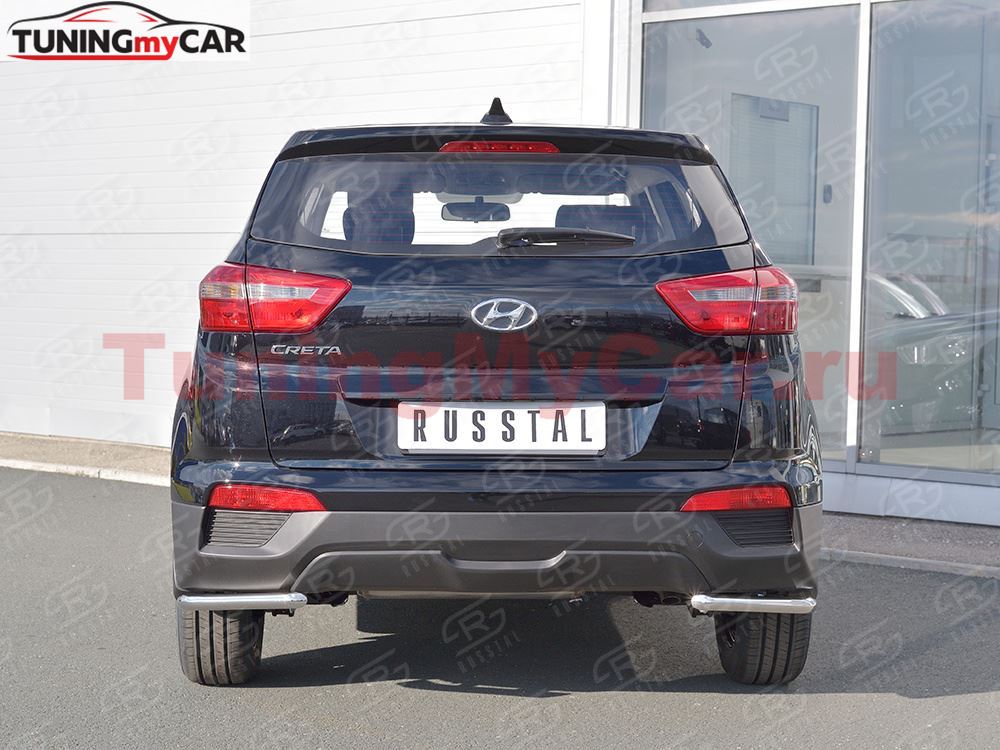 Защита заднего бампера уголки D42 секция для Hyundai Creta 2016-