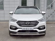 Защита переднего бампера D42 секция для Hyundai Santa FE Premium 2015
