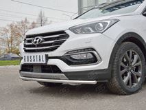 Защита переднего бампера D42 секция для Hyundai Santa FE Premium 2015