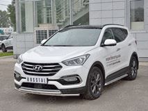 Защита переднего бампера D42 секция-D42 дуга для Hyundai Santa FE Premium 2015
