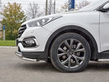 Защита переднего бампера D42 секция-D42 дуга для Hyundai Santa FE Premium 2015