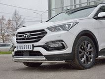 Защита переднего бампера D42 секция-D42 дуга для Hyundai Santa FE Premium 2015
