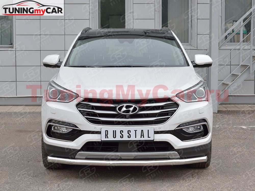 Защита переднего бампера D63 секция для Hyundai Santa FE Premium 2015