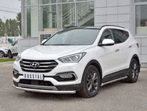 Защита переднего бампера D63 секция для Hyundai Santa FE Premium 2015