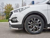 Защита переднего бампера D63 секция для Hyundai Santa FE Premium 2015