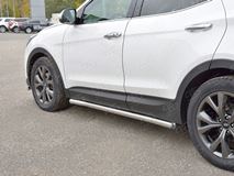 Пороги труба D63 секции (вариант 3) для Hyundai Santa FE Premium 2015