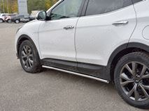 Пороги труба D42 секции (вариант 3) для Hyundai Santa FE Premium 2015