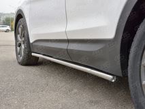 Пороги труба D42 секции (вариант 3) для Hyundai Santa FE Premium 2015
