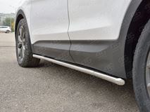 Пороги труба D42 секции (вариант 1) для Hyundai Santa FE Premium 2015