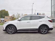 Пороги труба D42 секции (вариант 1) для Hyundai Santa FE Premium 2015
