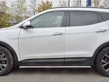 Пороги труба D42 секции (вариант 1) для Hyundai Santa FE Premium 2015
