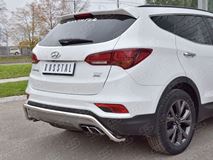 Защита заднего бампера D42 волна под машину для Hyundai Santa FE Premium 2015