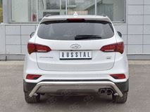 Защита заднего бампера D63 волна под машину для Hyundai Santa FE Premium 2015