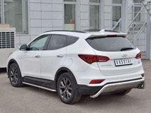Защита заднего бампера D63 волна под машину для Hyundai Santa FE Premium 2015