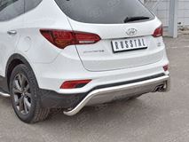 Защита заднего бампера D63 волна под машину для Hyundai Santa FE Premium 2015