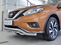 Защита переднего бампера D63 волна с надписью для Nissan Murano 2016
