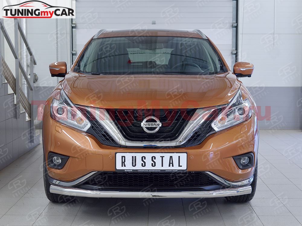 Защита переднего бампера D63 секция для Nissan Murano 2016