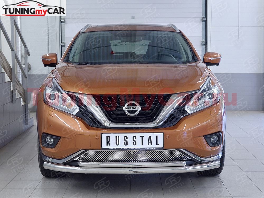 Защита переднего бампера D63 секция-D42 дуга для Nissan Murano 2016