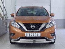 Защита переднего бампера D63 секция-75х42 дуга для Nissan Murano 2016