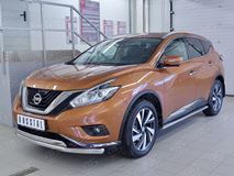 Защита переднего бампера D63 секция-75х42 дуга для Nissan Murano 2016