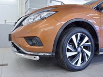 Защита переднего бампера D63 секция-75х42 дуга для Nissan Murano 2016