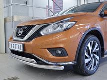 Защита переднего бампера D63 секция-75х42 дуга для Nissan Murano 2016