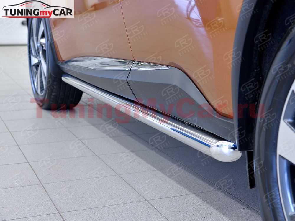 Пороги труба D63 (вариант 1) для Nissan Murano 2016