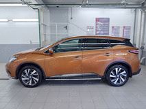Пороги труба 75х42 овал с проступью для Nissan Murano 2016