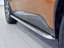 Пороги труба D42 С листом (Лист нерж, проф. нерж)(Вариант3) для Nissan Murano 2016